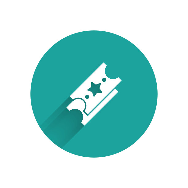 白色彩票图标孤立着长长的阴影。宾果，乐透，现金奖励。经济上的成功，繁荣，胜利，幸运。绿色圆圈按钮。矢量图图片下载