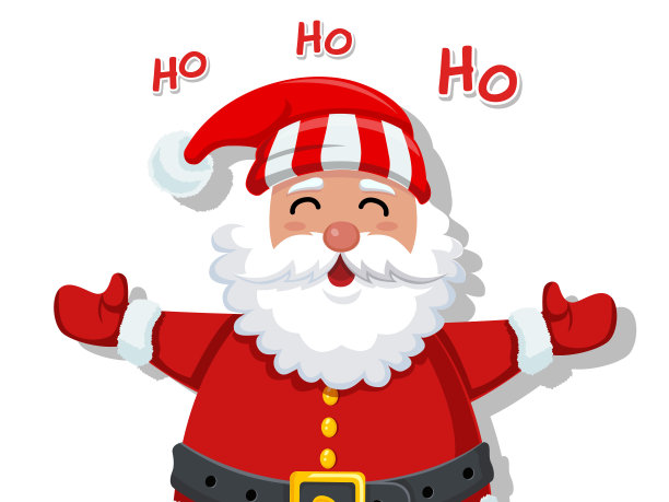 圣诞快乐，恭贺新禧。有趣的卡通圣诞老人和装饰元素海报，礼物标签和标签。矢量图图片下载