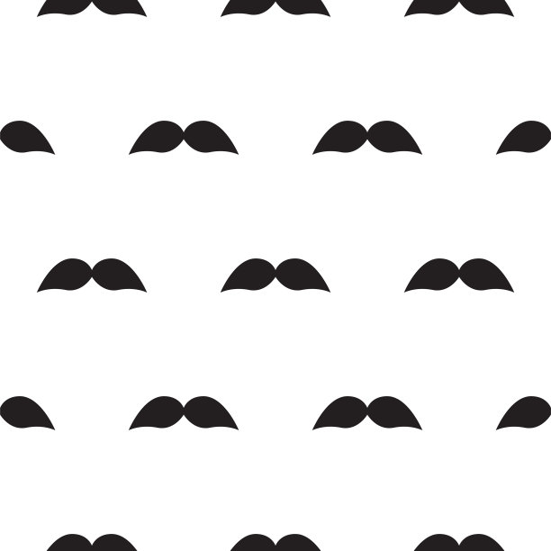 无缝矢量胡子图案背景。复古风格，简单重复的打印纸纹理。图片下载