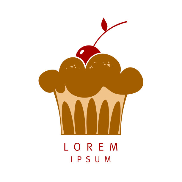 有樱桃矢量标志的松饼图片下载