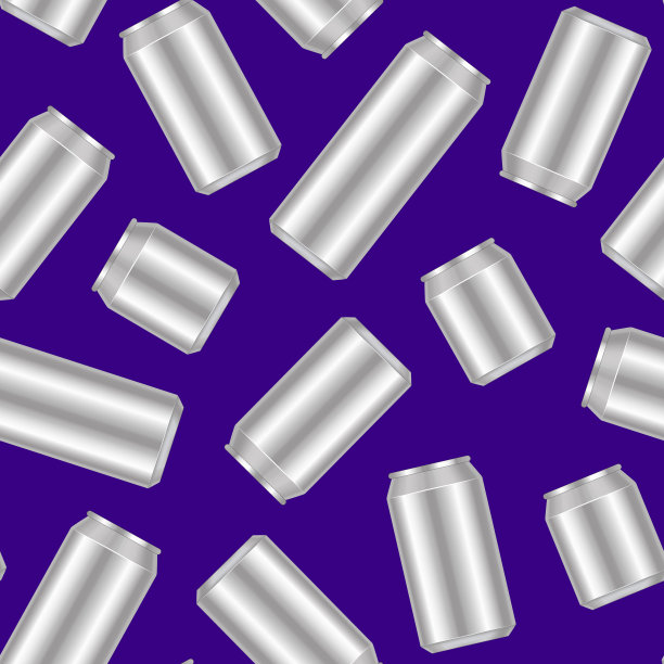 逼真详细的3d空白金属可以模板无缝模式背景。向量图片下载