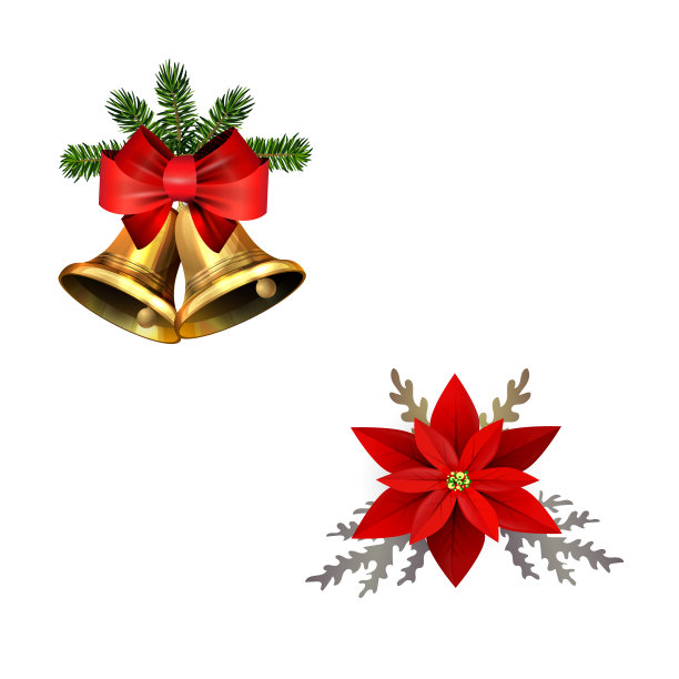 圣诞装饰用冷杉树金色的铃铛图片下载