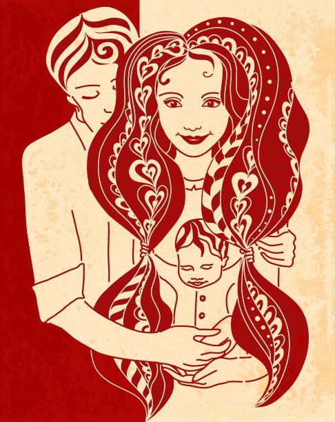 一个有爱心的人的幸福观念家庭。图片下载