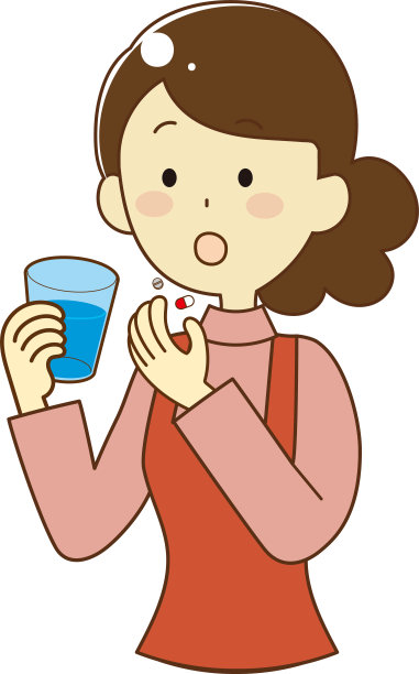 妈妈吃药的插图图片下载