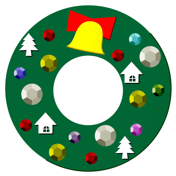 圣诞装饰插图(花环)图片下载