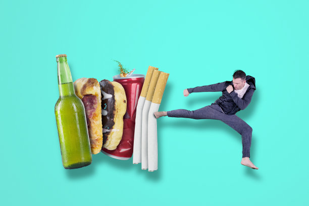 一个白人在演播室里戒坏习惯图片下载