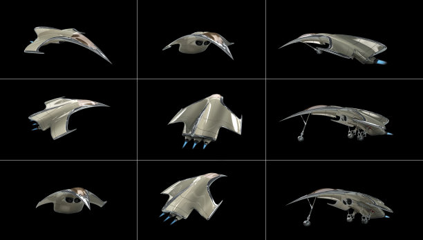 从不同角度拼贴的未来飞机图片下载