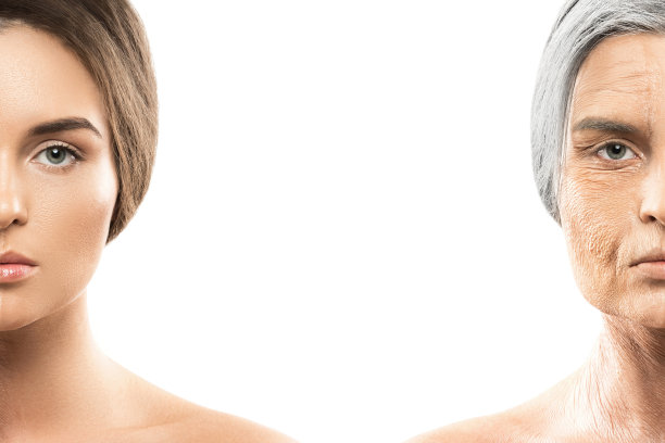 老化的概念。年轻人和老年人的比较。图片下载