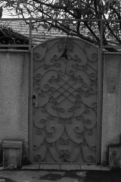 老式铁门特写图片下载