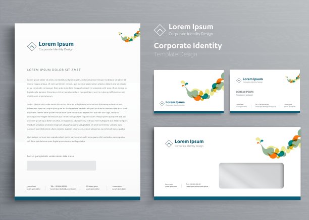 经典文具企业企业标识模板设计，宣传册，传单数字通信报告矢量插图模型图片下载
