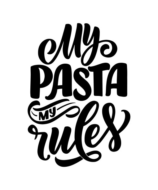 关于意大利面手绘版画的引用。菜单设计排版。餐厅海报或打印模板。有趣的概念。向量图片下载