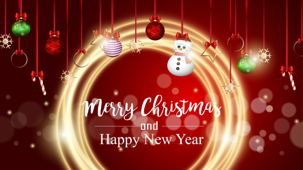 圣诞快乐，新年贺卡与装饰背景。矢量设计。图片下载