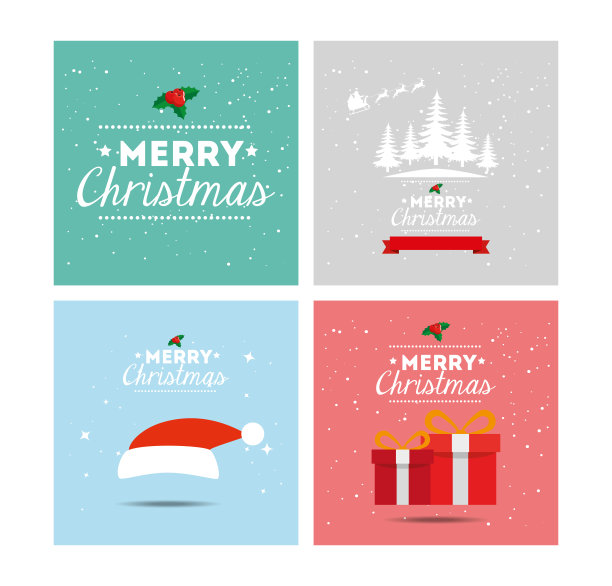 设置圣诞快乐海报和装饰图片下载