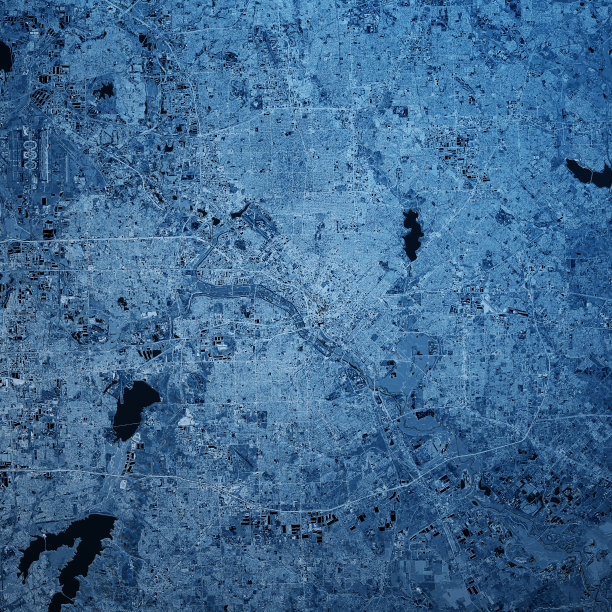 达拉斯德克萨斯3D渲染蓝顶视图2019年1月图片下载