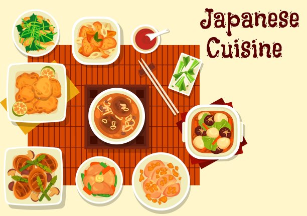 日本料理鸡肉配蔬菜图片下载