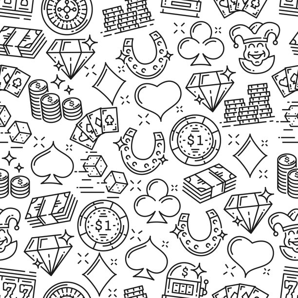 赌场轮盘赌，赌博游戏无缝模式图片下载