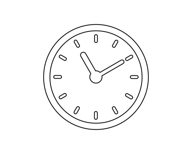 卡通平面风格复古模拟时钟图标。时间标志象征。矢量插图形象。孤立在白色背景上。图片下载