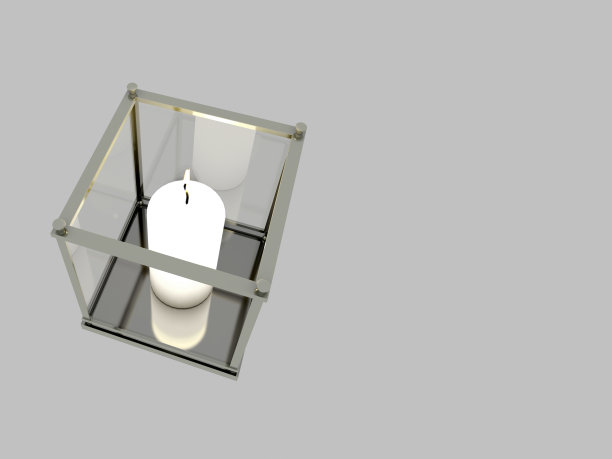 烛台中的大蜡烛，3d渲染。图片下载