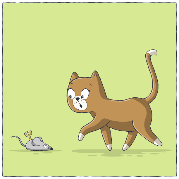 小猫找到玩具老鼠图片下载