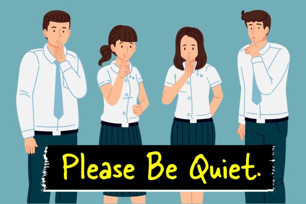 要求在使用公共空间时保持礼貌和安静。泰国大学标准制服。图片下载