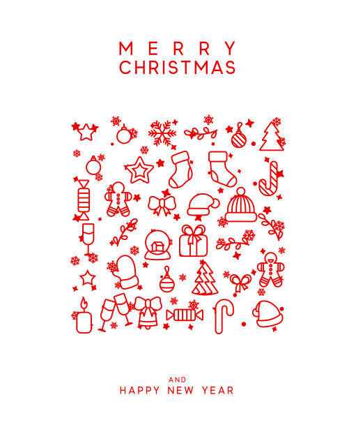 圣诞快乐，恭贺新禧。圣诞假日背景贺卡图片下载