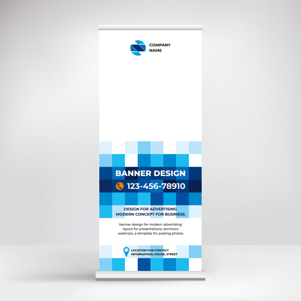 横幅设计，广告，会议，研讨会，海报模板放置照片和文字。创意几何背景的展示图片下载