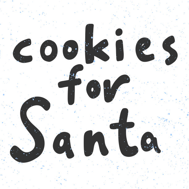 给圣诞老人的曲奇。圣诞快乐，新年快乐。冬季卡通手绘矢量插画贴纸。图片下载