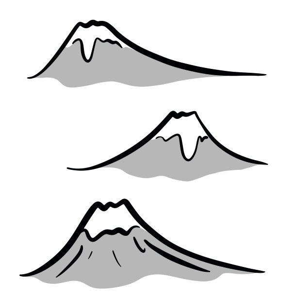 手绘富士山插图材料。向量。新的一年图片下载