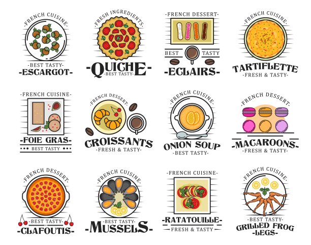 法式羊角面包，蔬菜炖菜，贻贝图片下载