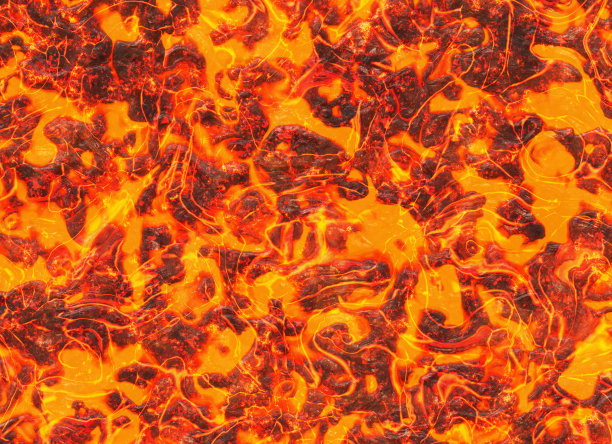 火山喷发的炽热熔岩图片下载