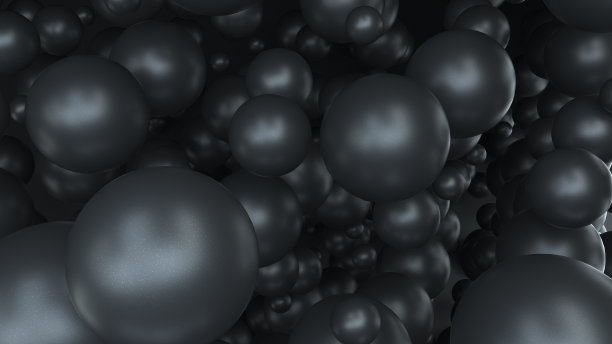 3D抽象黑色球体背景图片下载