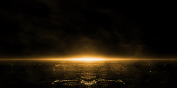 3D渲染旧的湿沥青，霓虹灯的反射，探照灯，烟雾。抽象的光在黑暗的空街道与烟，烟雾。黑暗的背景场景，空旷的街道，夜景，夜晚的城市。图片下载