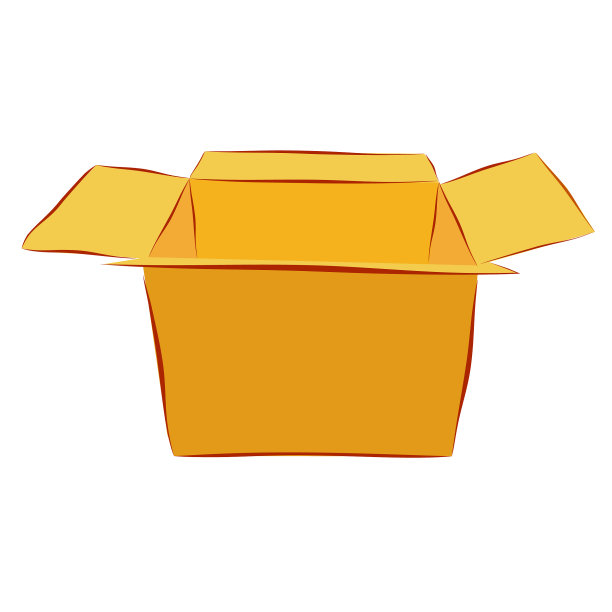 简单手绘草图矢量模型棕色纸板，孤立在白色图片下载