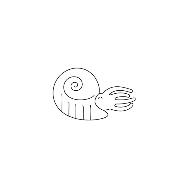 简单的线条风格图标的菊石。图片下载