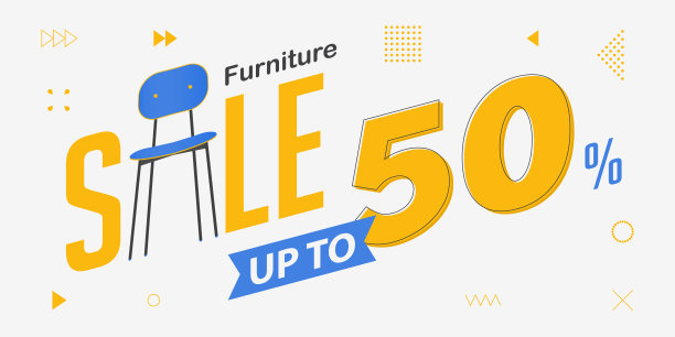室内横幅销售与椅子图标。家具销售横幅模板设计的室内折扣销售。客厅家具宣传册。向量。图片下载