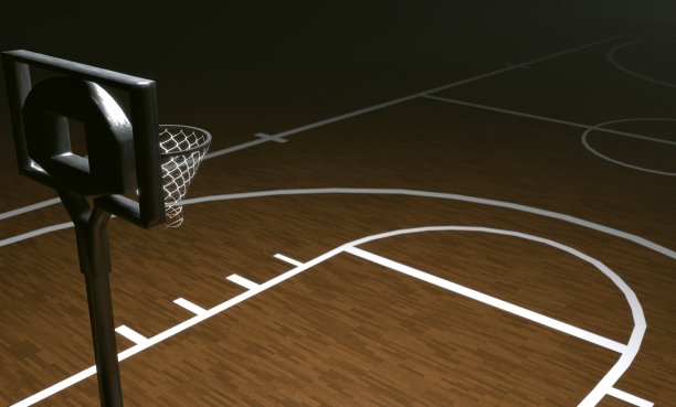 篮球球场的3d渲染没有人图片下载