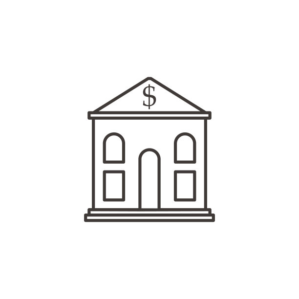 银行建筑轮廓矢量图标图片下载
