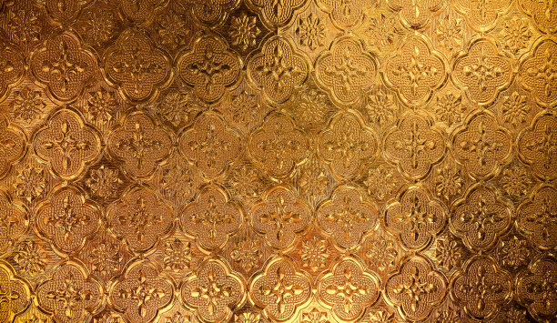 金色金属彩色玻璃图案纹理图片下载