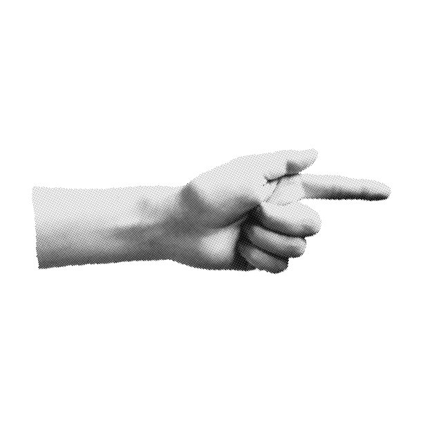 矢量半色调人手。身体虚线部分图片下载