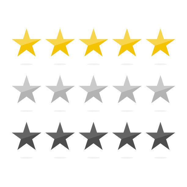 评级星级为业务或质量分级设置金银线。矢量图图片下载