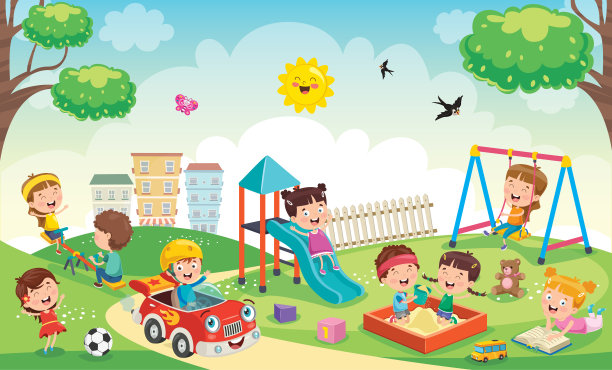 在公园里玩耍的孩子们图片下载