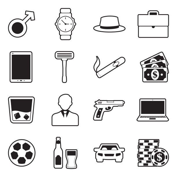 男人图标。线条与填充设计。矢量插图。图片下载