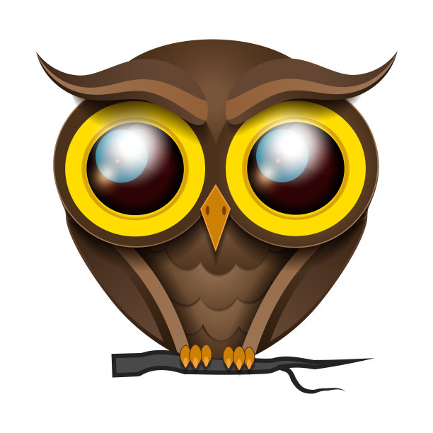 树枝上的卡通猫头鹰图片下载