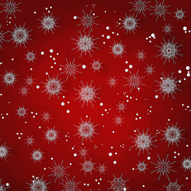 美丽的圣诞节红色背景与雪花的设计。图片下载
