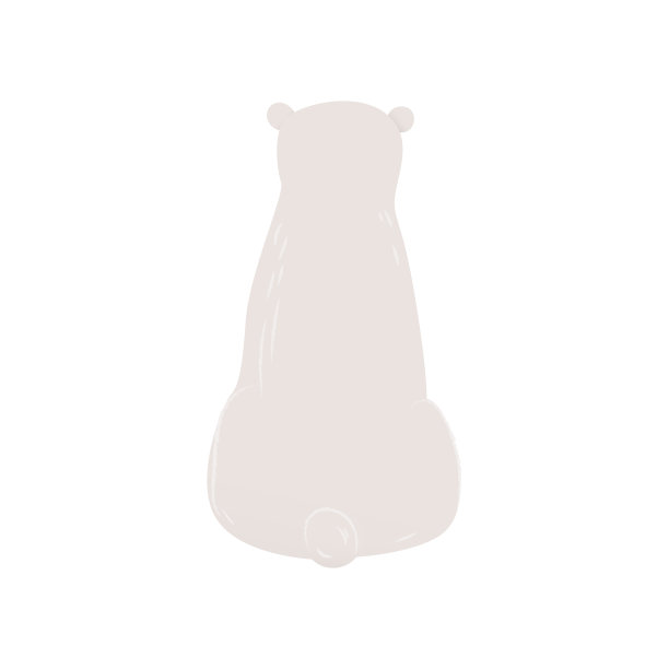 北极熊坐在后面的视野，平面矢量插图孤立。图片下载