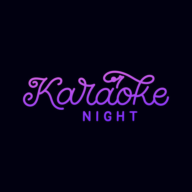 手绘字母卡片。题词:卡拉ok之夜。完美的设计贺卡，海报，t恤，横幅，打印邀请。图片下载