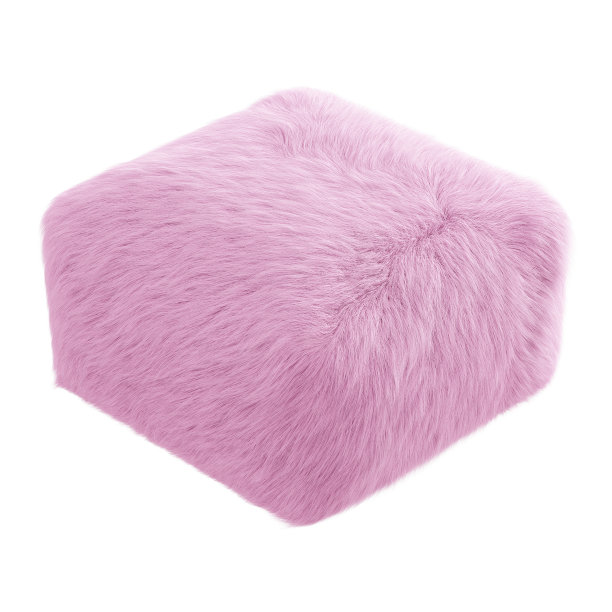 美丽柔软的粉红色蒲团羊毛在一个孤立的背景。三维渲染图片下载