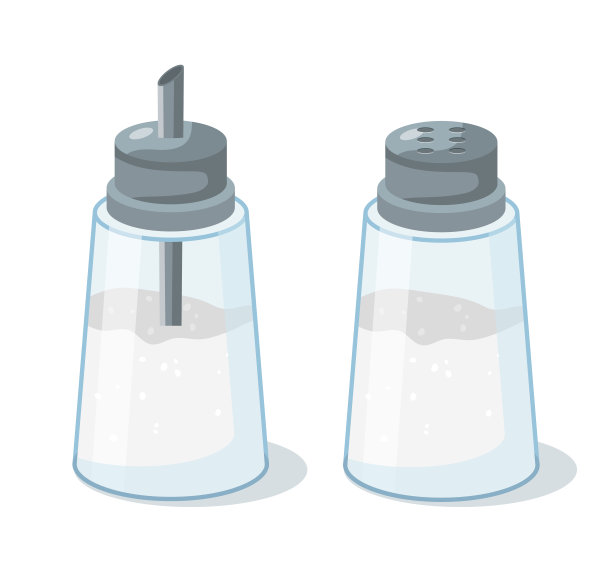 盐和糖搅拌器平面矢量图图片下载