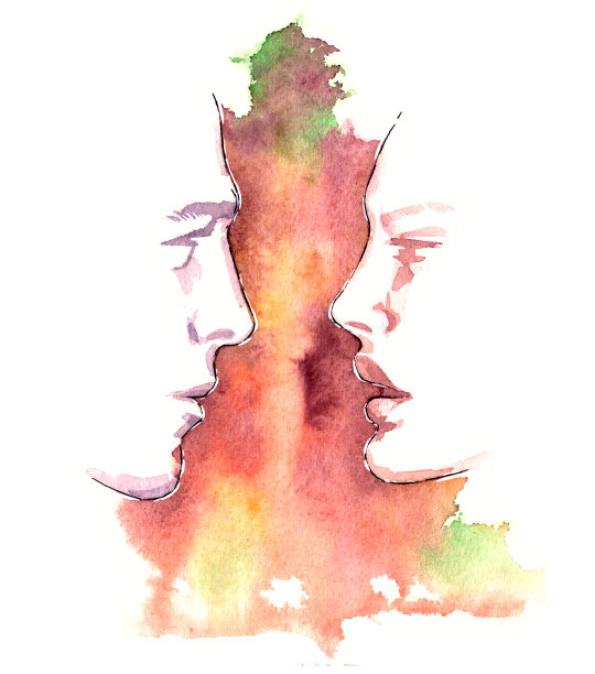 女人和男人手绘时尚插画图片下载