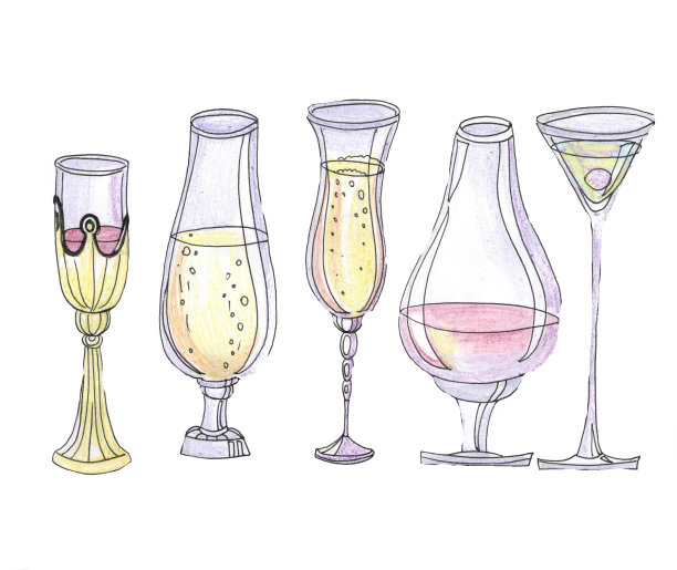 一套各式各样的眼镜放在一张白色的上面图片下载